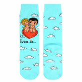 Love Is On Cloud 9...Knitted Cotton Crew Socks